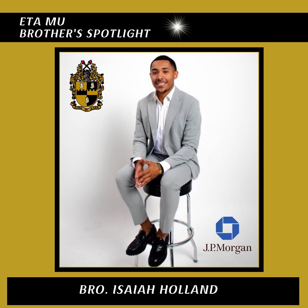 Bro. Isaiah Holland will be interning as a Commercial Real Estate Analyst at JPMorgan Chase’s Los Angeles office this summer. Keep up the good work! Onwards and Upwards 🤙🏽