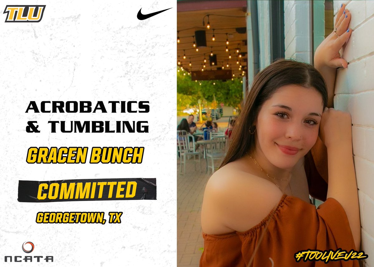 TLUAcroTumb's tweet photo. Please welcome our next signee, Gracen Bunch! Gracen is joining us from Georgetown, TX and has a background in gymnastics. Welcome to the family Gracen! We’re so excited to have you!
#PupsUp #TooLiveU22 @theNCATA https://t.co/re75YoUYkw