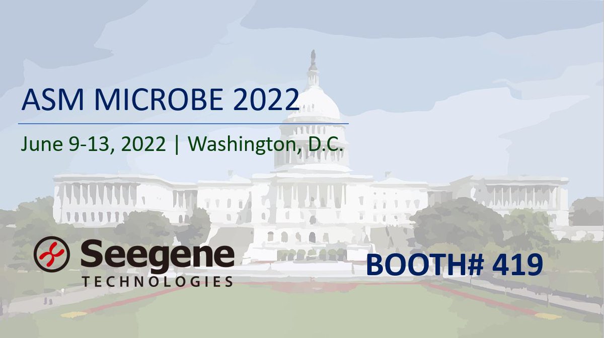 Are you attending ASM Microbe 2022?🔬
Stop by our Seegene Technologies Booth #419 to learn more about our multiplex molecular assays and automation solutions for your laboratory (Or just to say hi to our team! 👋🏽)
seegenetech.com/asm-microbe-20…
#InfectiousDiseases #MolecularDiagnostics