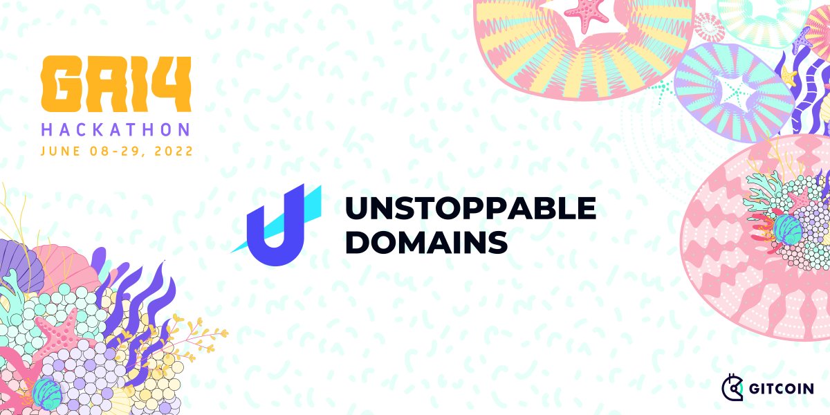 We’re excited to announce that <a href="/unstoppableweb/">Unstoppable Domains</a> is a proud sponsor of the GR14 Hackathon: ReFi Summer Edition 🌴 with @Gitcoin 🙌

🗓️ Kickoff begins Wednesday, June 8th!

Find out more 👉 bit.ly/gr14-hackathon