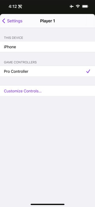Delta Controller settings with Switch Pro Controller selected