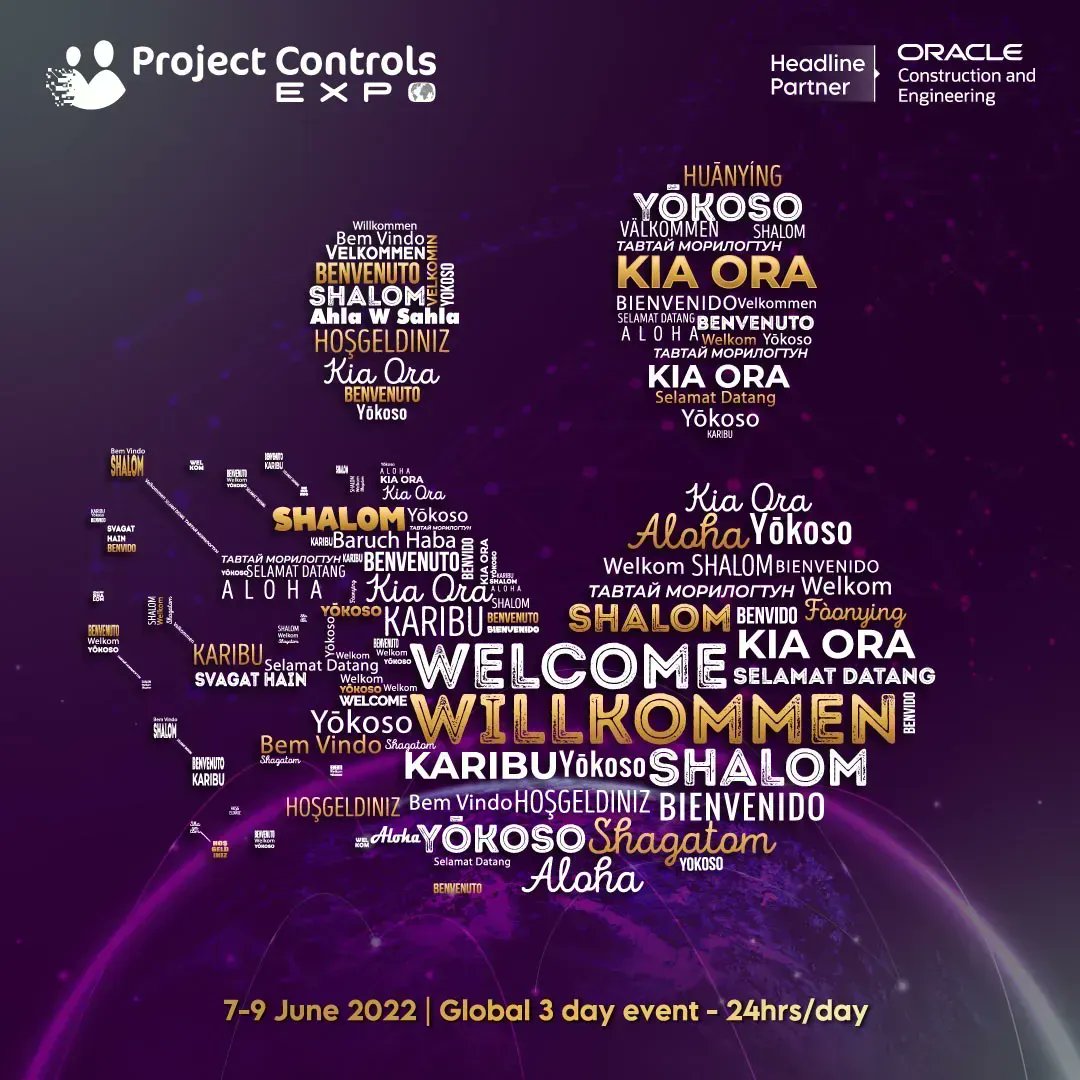 WELCOME TO PROJECT CONTROLS EXPO VIRTUAL 2022
 
Hope you enjoy the event!

Headline Partner Oracle Construction and Engineering - view full list of partners: buff.ly/3mvL8rI 

#PCExpo2022 #ProjectControls #PCEVirtual #VirtualEvent #Welcome