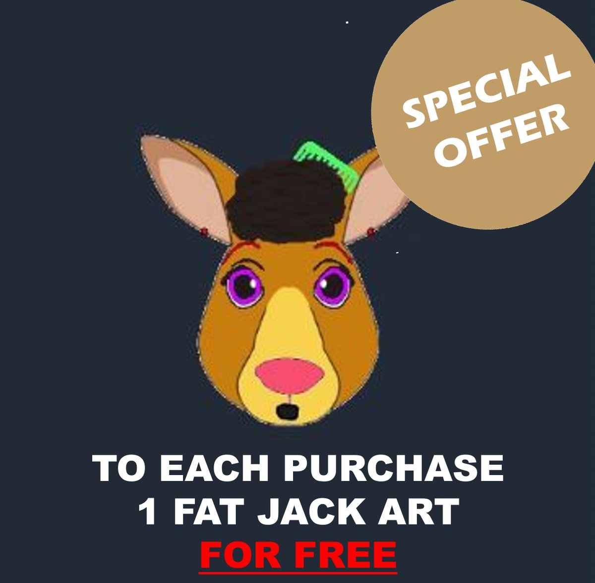 Fat Jack Art IS BAAAACK and here to stay!

As a welcoming bonus, we are giving away one Fat Jack Art for free for any purchase! 
The offer ends on 30.06.2022!
opensea.io/assets/matic/0…
Price increases every 10 sales by 0.0005ETH.

#NFTCommunity #NFT #nftcollectors