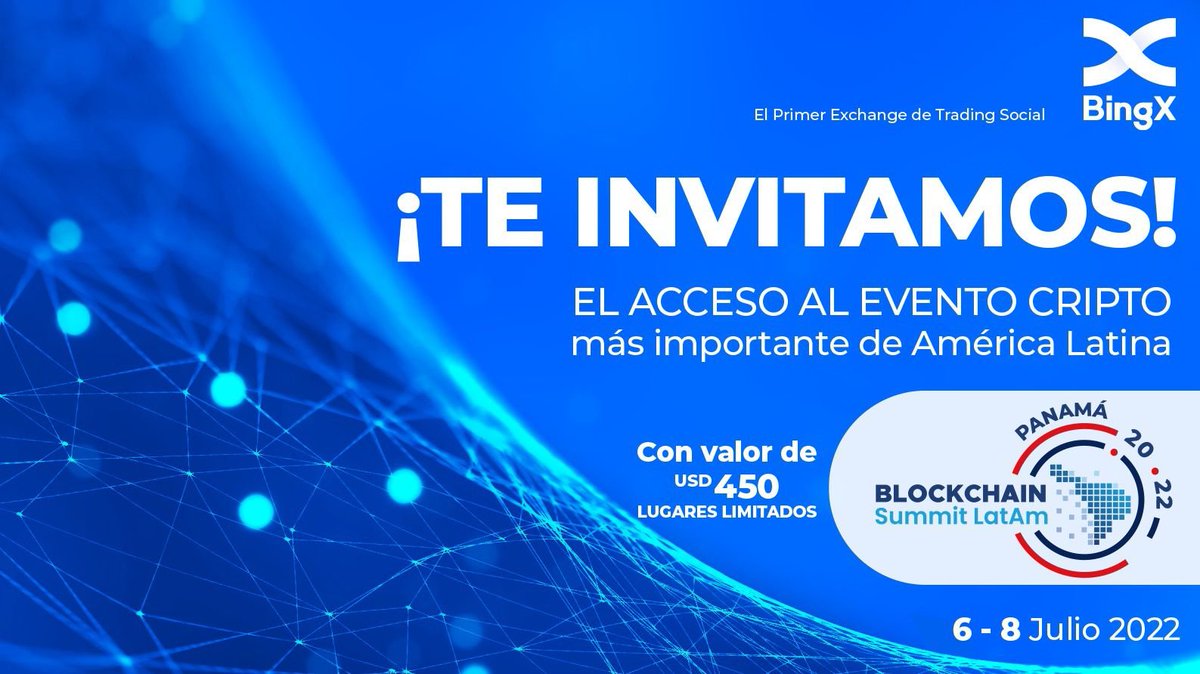 BingXLatino's tweet photo. ¿Quieres entrar a @BlockSummitLA Panamá 🇵🇦? 😍
¡@BingXLatino te invita el acceso! 🎟️

Participa:
💙 Estar registrado en BingX
💙 Síguenos
💙 Like y RT a este tweet

📅 6-8 de Junio 🏆3 ganadores 🥳

🌐Más info aquí: https://t.co/PHZZeavEgX https://t.co/jVGmvBuTrB