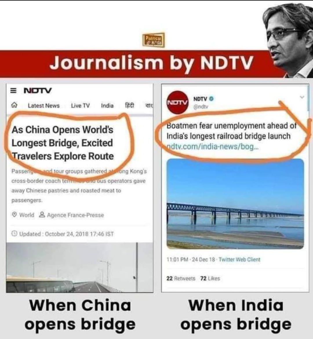 DeviPrasadRao8's tweet photo. Nehru Dynasty TV at their anti-national best 
@ndtv https://t.co/gJoslELriR