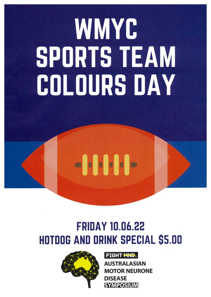 This Friday is your chance to come to school wearing your favourite sporting teams colours and support our fundraiser for Fight MND #GottaBeAtWMYC