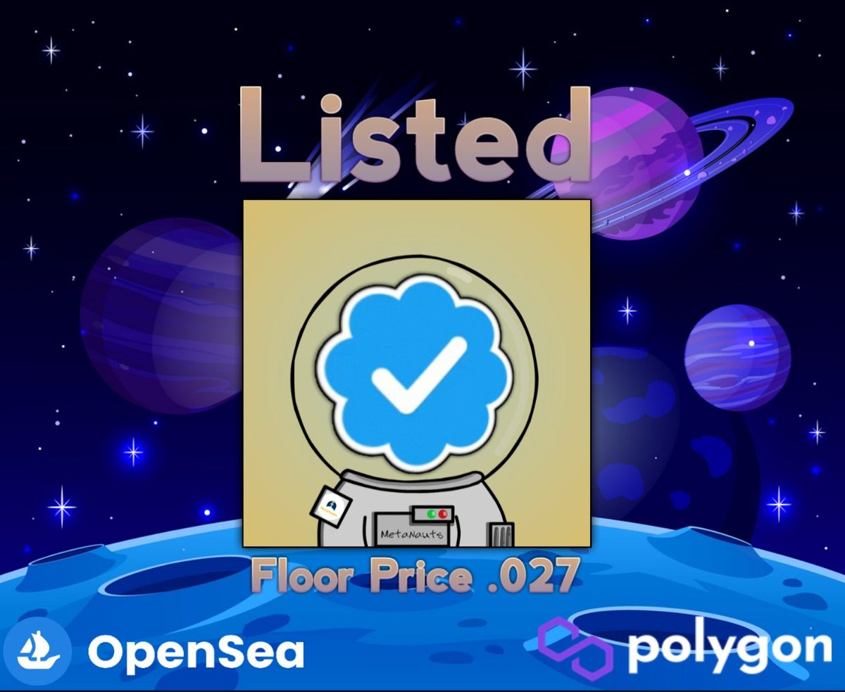 Everyone Go Check Out MetaNauts On OpenSea!!!

opensea.io/collection/off…

#NFTCommunity #NFTProject #Like #Follow #Retweet #OpenSea #Polygon