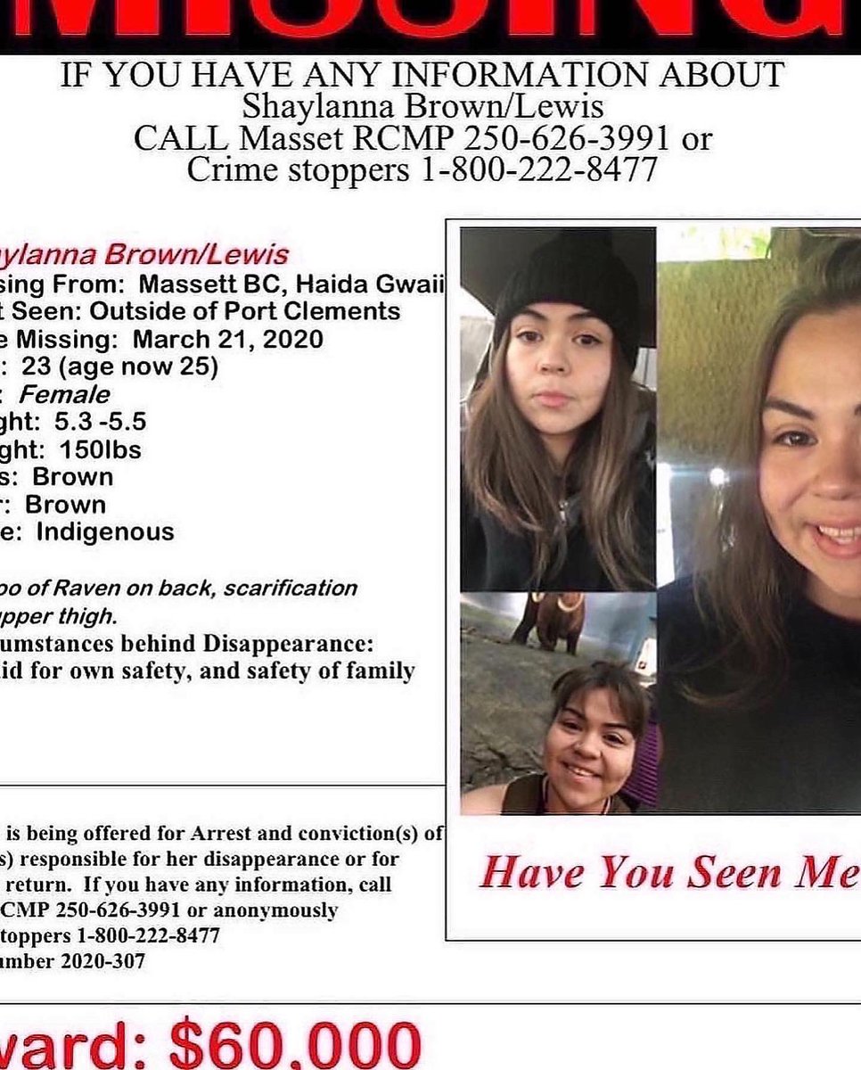 KwiigeeMonica's tweet photo. Missing Haida Gwaii #bringshaylannahome 
March21,2020 outside of Port Clements https://t.co/kz2RERUZAL