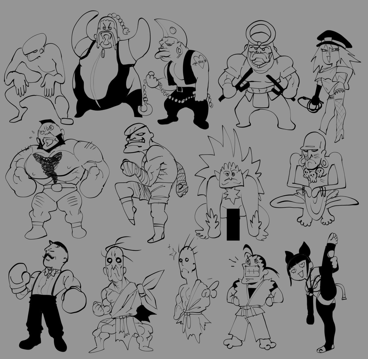 Street Fighter characters from memory 