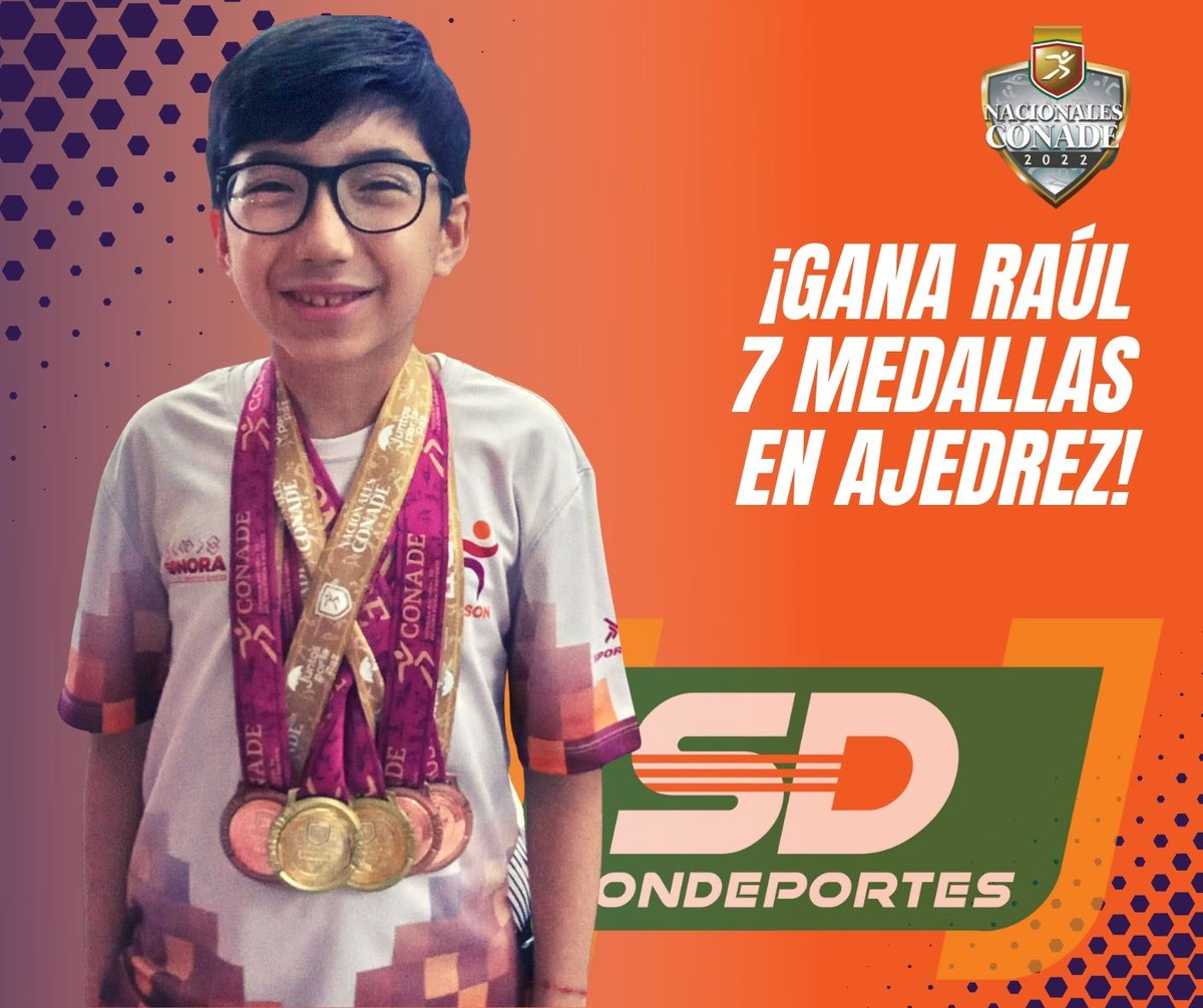 sondeportes's tweet photo. 😎#NacionalesConade El ajedrecista sonorense Raúl Cárdenas  🔥 hizo historia al conquistar 7 medallas en el “deporte ciencia” ♟️ dos de oro 🥇 y cinco bronces 🥉 en acciones de esa disciplina en la capital sudcaliforniana.
▶️ https://t.co/a4xGXacYZj
#Sondeportes #LaNuevaEra 🫰🏽😍 https://t.co/SCpzY6og5n