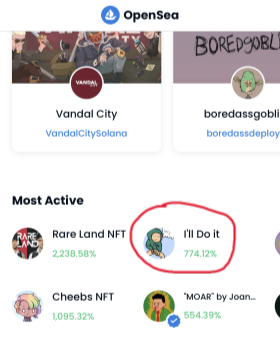 YOOO I'll Do It in the top Most Active on <a href="/opensea/">OpenSea</a> 👀👀🫡🫡🫡 Buy this NFTs or I'll Do It #nft #illdoit 
opensea.io/collection/ill…