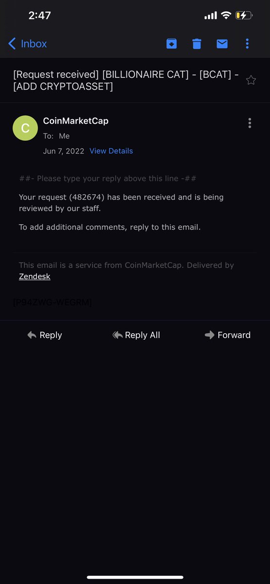 Coinmarketcap Pre-listing has been submitted

Our request number is 482674