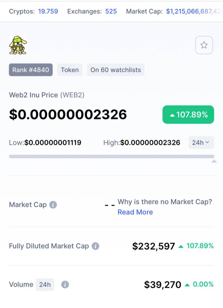 Web2Inu's tweet image. Web2 Inu will be trending on Top Gainer on CMC soon with over 100% gain in last 24H!

@elonmusk @cz_binance 

#Web3 #Web2 #bsc #binance #nft #playtoearn #gamefi #babydogecoin #dogecoin #floki #shib
