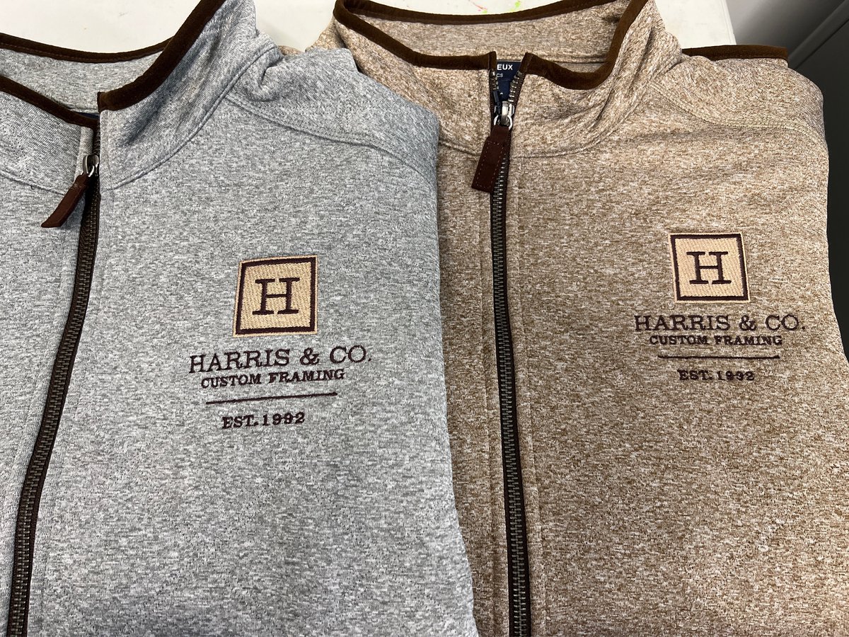TruthPrinting's tweet photo. Some nice embroidered color combos for our friends at Harris &amp; Co Custom Framing https://t.co/AMVnRLHT35