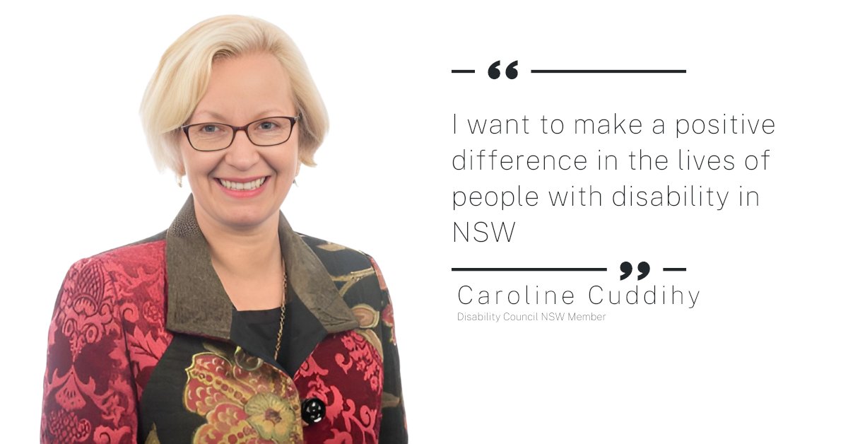 Meet Caroline Cuddihy, disability advocate, CEO and a member of the Disability Council NSW. Caroline is a passionate advocate for people in the disability community. Find out more about the work of the Disability Council NSW here: dcjnsw.info/DisabilityCoun… #disabilityinclusion