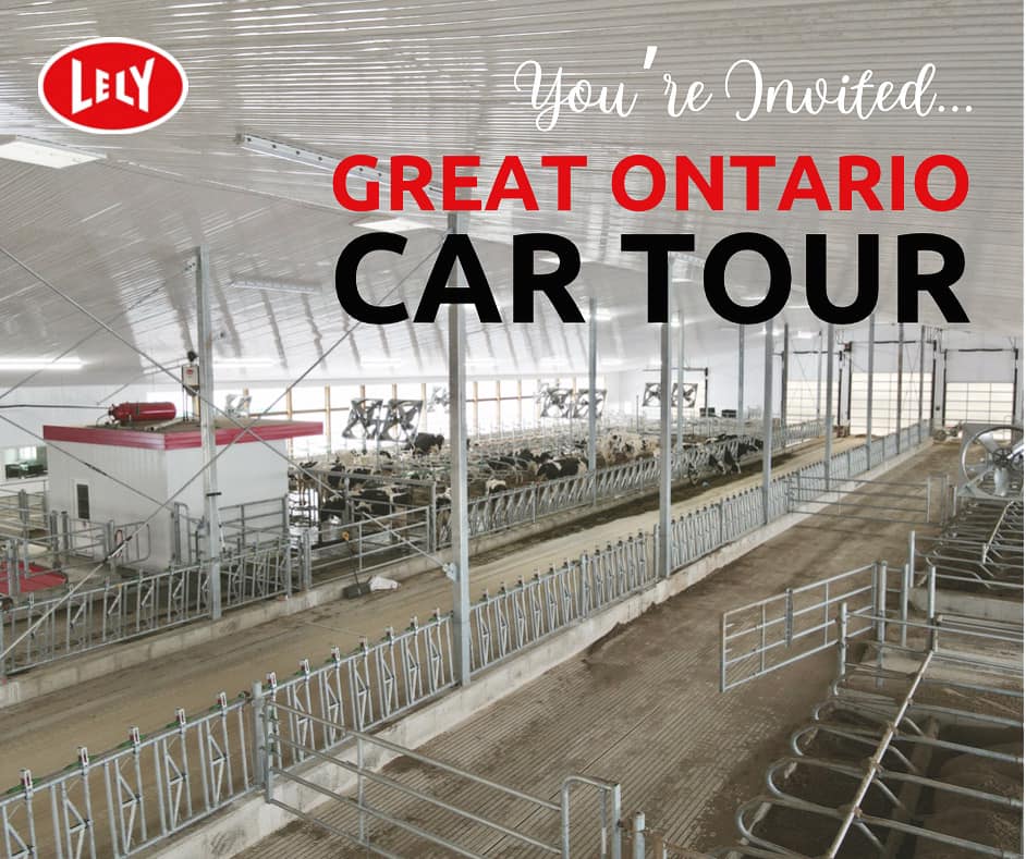 #junedairymonth special announcement!

We are hosting a Car Tour, and you’re invited!
June 14th-17th across Ontario,
 Both the 16th &amp; 17th  in Eastern Ontario!
Come see products and features of the #Lely Farm Automation!
 See Facebook page for locations!