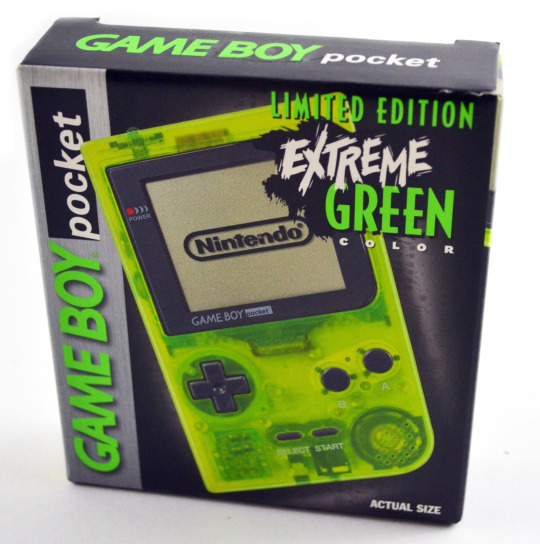 3CC0__'s tweet photo. Game Boy Pocket "Extreme Green" (1997) https://t.co/Bfa5eemDM4