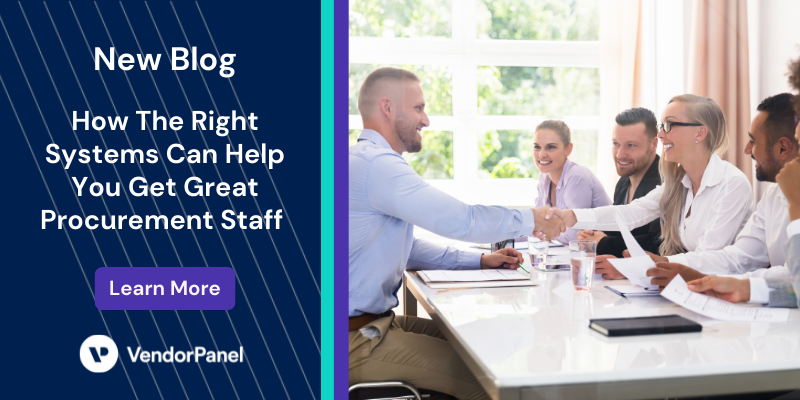 VendorPanel's tweet image. Looking to expand your #procurement team, but having trouble finding quality staff? Here’s how your current systems and processes may be holding you back. hubs.li/Q01cHWxC0