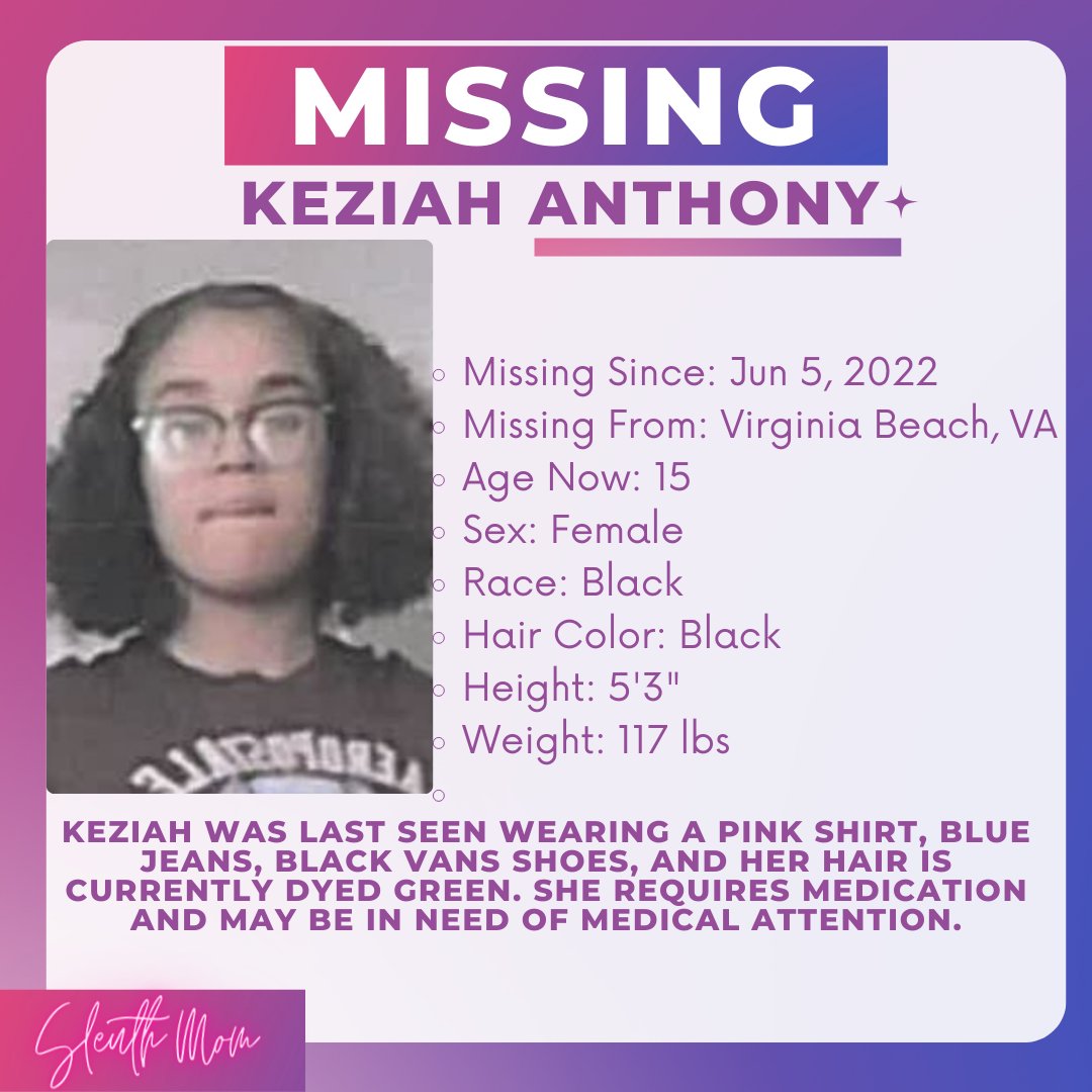 SleuthMom12's tweet image. #Missing  #Virginia #ShareToHelp #EndangeredRunaway #KeziahAnthony #Viral #Share #Missingchild  #BringthemHome @CrimeFranky @Breannabanna80  @Tamatha57088299 @Ill_Be_Frank91 @truecrimereplay @chordferi @Hart7405 @AnnemarieBibby1 @DataBaeTracy @DStorm0161 @Twin28Mom