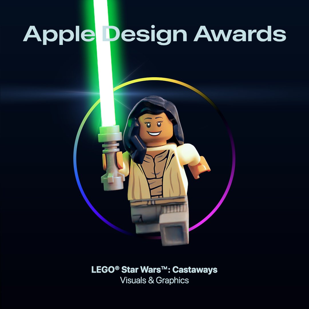 AppleArcade's tweet photo. Congratulations to LEGO Star Wars: Castaways and the @Gameloft developer team for their 2022 Apple Design Award in the category of Visuals &amp; Graphics! 🎉 #WWDC22

Your journey awaits: https://t.co/ZZJPRsty95 https://t.co/MQfElXsJTr