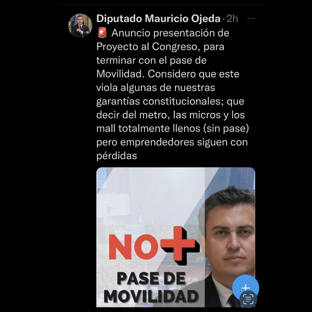 marcomorareyes's tweet image. @ChaoPase ya es compartido transversalmente, diputados y senadores de distintas bancadas están por eliminar el Pase de Movilidad. La defensa de la Salud, la Libertad y de los DDHH es tarea de todos. Gracias por su Valentía.  #chaopase @ministeriosalud  @gabrielboric