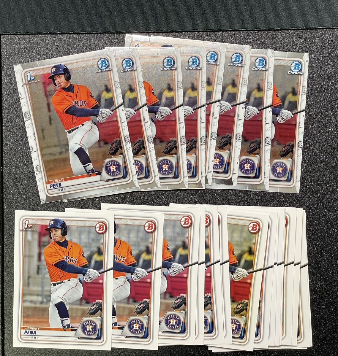 DekesSports's tweet photo. Jeremy Pena 1sts

Chrome $5 each (8 avail)
Paper $1 each (17 avail)

Take them all for $50 https://t.co/nNBp7vAO1K