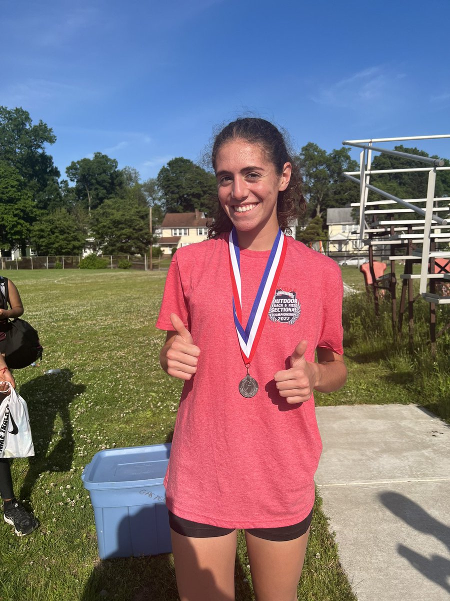 Marcella Blancato finally got her silver medal for her school record breaking performance at the Essex County Track and Field in the 800 meters with a time of 2:23.77!!!