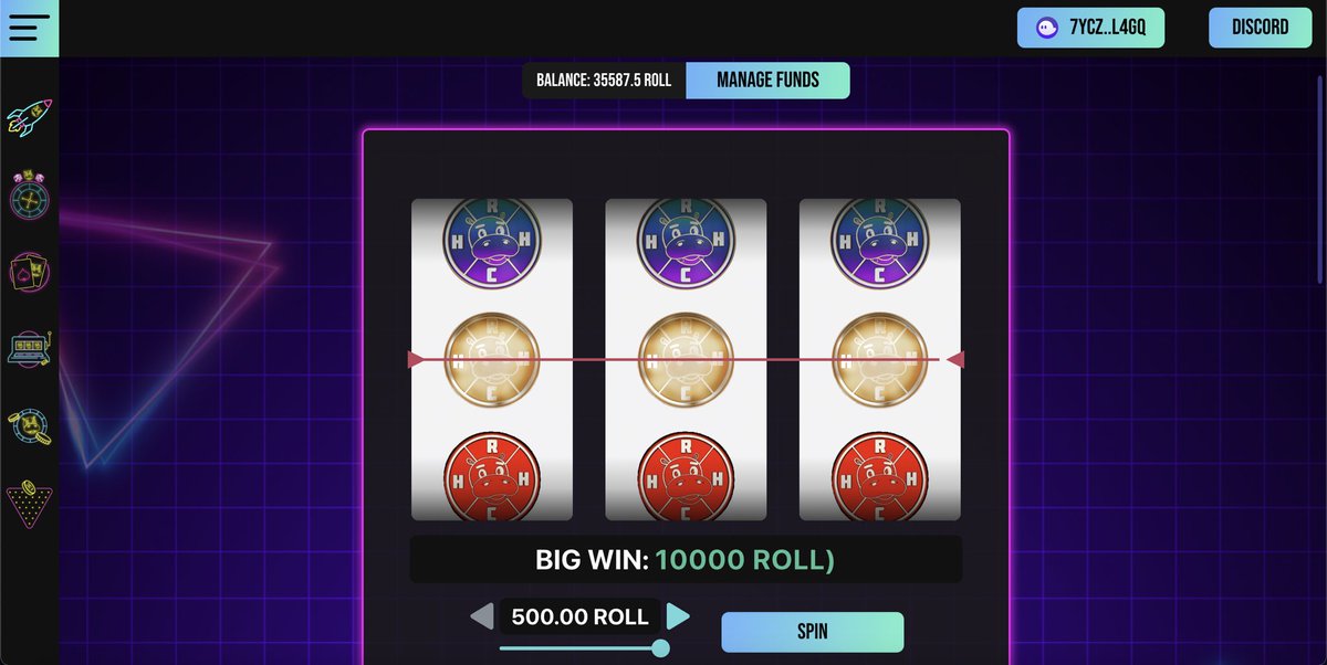 Winning Big on the Slots tonight at the <a href="/HighRollerHC/">High Roller Hippo Clique | R◎LL R◎LL</a> Casino!

casino.hrhc.io

10,000 ROLL = 10 SOL!!! ROLL ROLL
