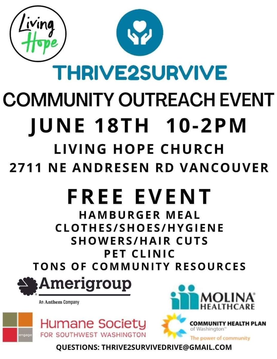 Pandapawsrescue's tweet photo. This is a really neat community outreach event in Vancouver, WA on June 18th! The pet clinic will provide shots for dogs with a complete wellness check. Plus there will be food, harnesses, leashes &amp; various other items for those in need! Please share! https://t.co/IrJcNqMAxS