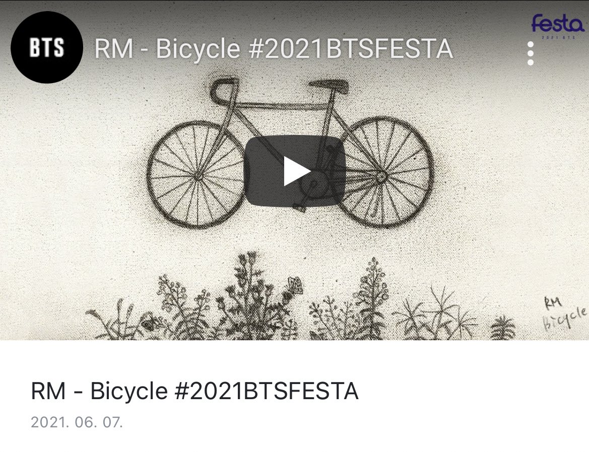 우리 남준이 Bicycle 1주년 
축하해
고마워
🎁💜

#1YearWithBicycle
#RM #NAMJOON #김남준
#RM_Bicycle