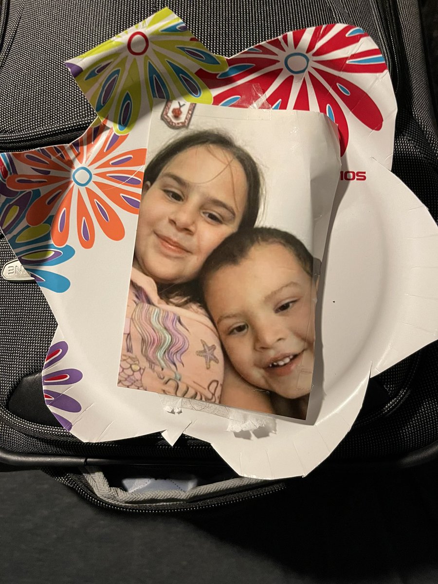 Finishing packing up before heading to a conference and can’t stop smiling at my homemade frame these cuties made me  so I don’t get lonely ❤️ #luckiestmomever