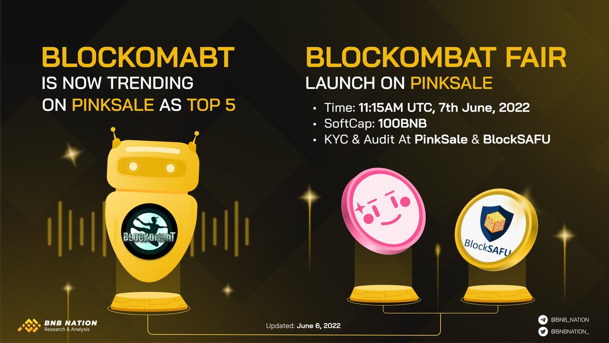 NationOfCrypto's tweet photo. Huge news for @BlocKombat 's fan! 😍
Only few hours left to launch $BKB on @pinkecosystem 🚀

#BlocKombat is now trending on #Pinksale as Top 5 🤩
Don't miss out! 💸

#BNB #cryptonews https://t.co/TPRydGJ5AG