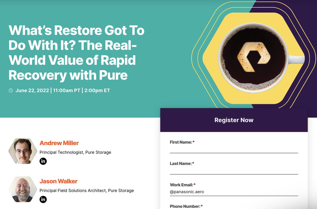 andriven's tweet image. Sometimes when working on @PureStorage Coffee Break titles, I go way down the pop culture/music rabbitholes - how @JasonWalkerData and I ended up with...

&quot;What&apos;s Restore Got To Do With It?&quot;

Crazily enough, my most excellent marketing peers don&apos;t mind. :P
purestorage.com/resources/webi…