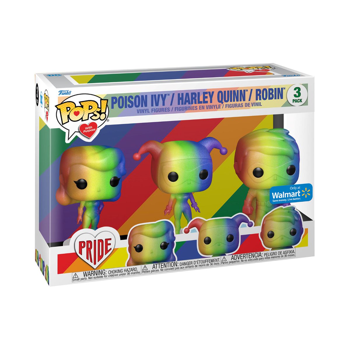 OriginalFunko's tweet image. RT and follow @OriginalFunko for the chance to WIN the @Walmart exclusive POPS! With Purpose DC Pride 3-pack! #ITGETSBETTER #Funko #FunkoPride #Pride #PWP