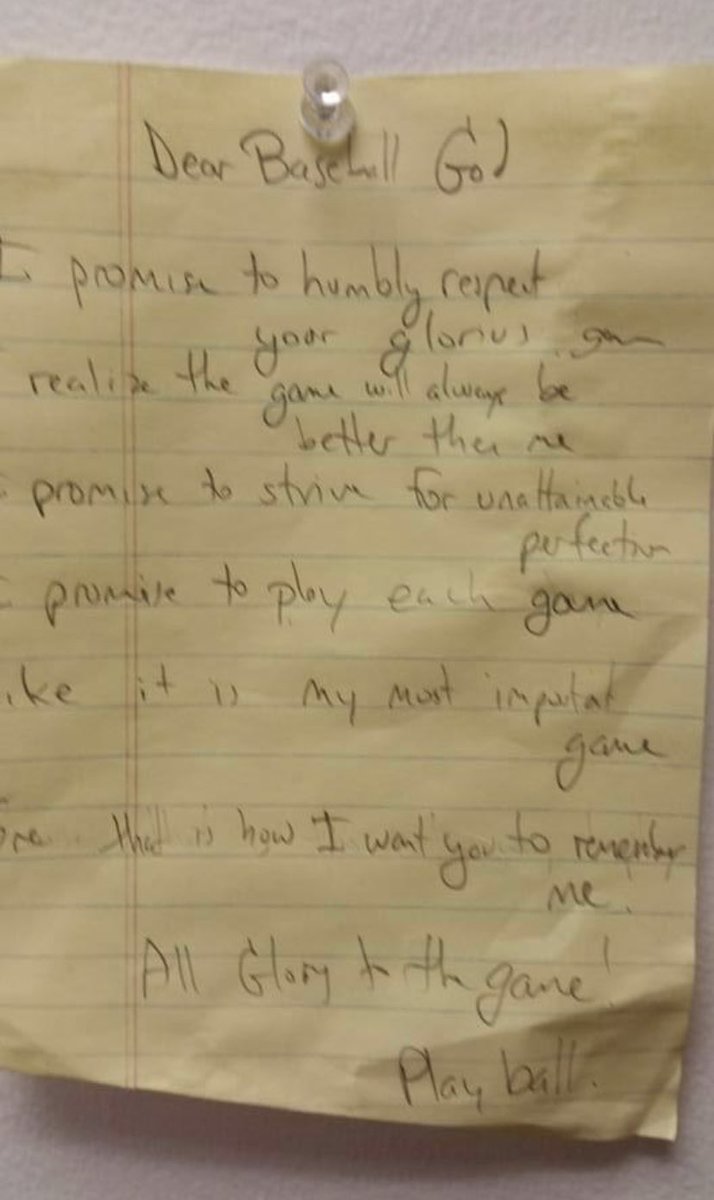 My prayer to the baseball God. #BaseBall