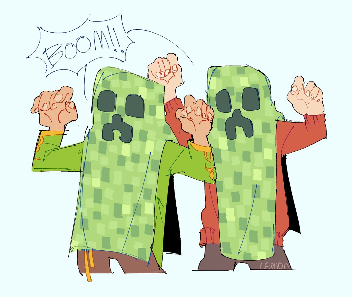 creeper chaos!!! >:D #Hermitcraft #Hermitcraftfanart #grianfanart #goodttimeswithscarfanart #scarfanart