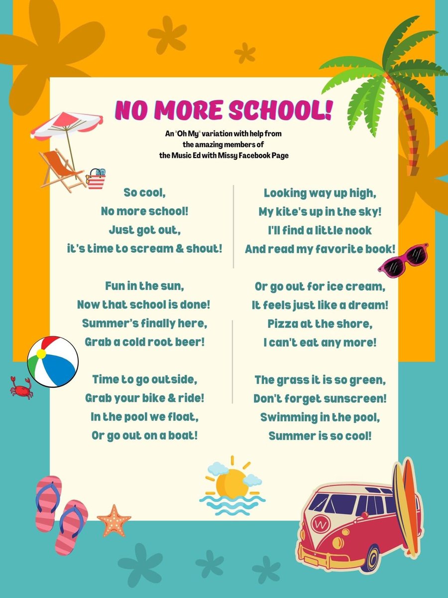 Something fun: a Summer variation on the “Oh my, no more pie” echo song, with help from some members of the Music Ed with Missy Facebook page! #musiced #elused #musiceducation