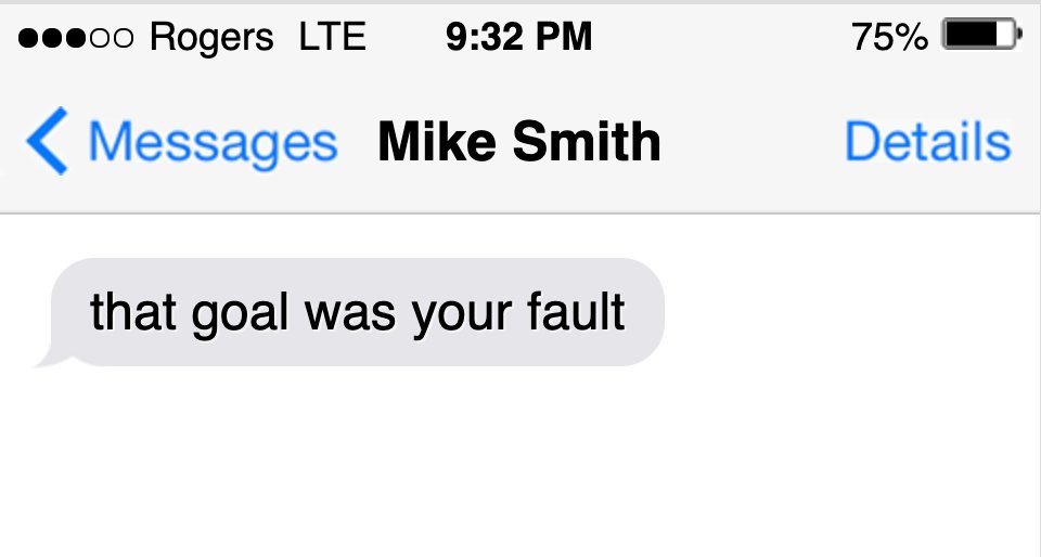 that's weird, just got a text from mike smith