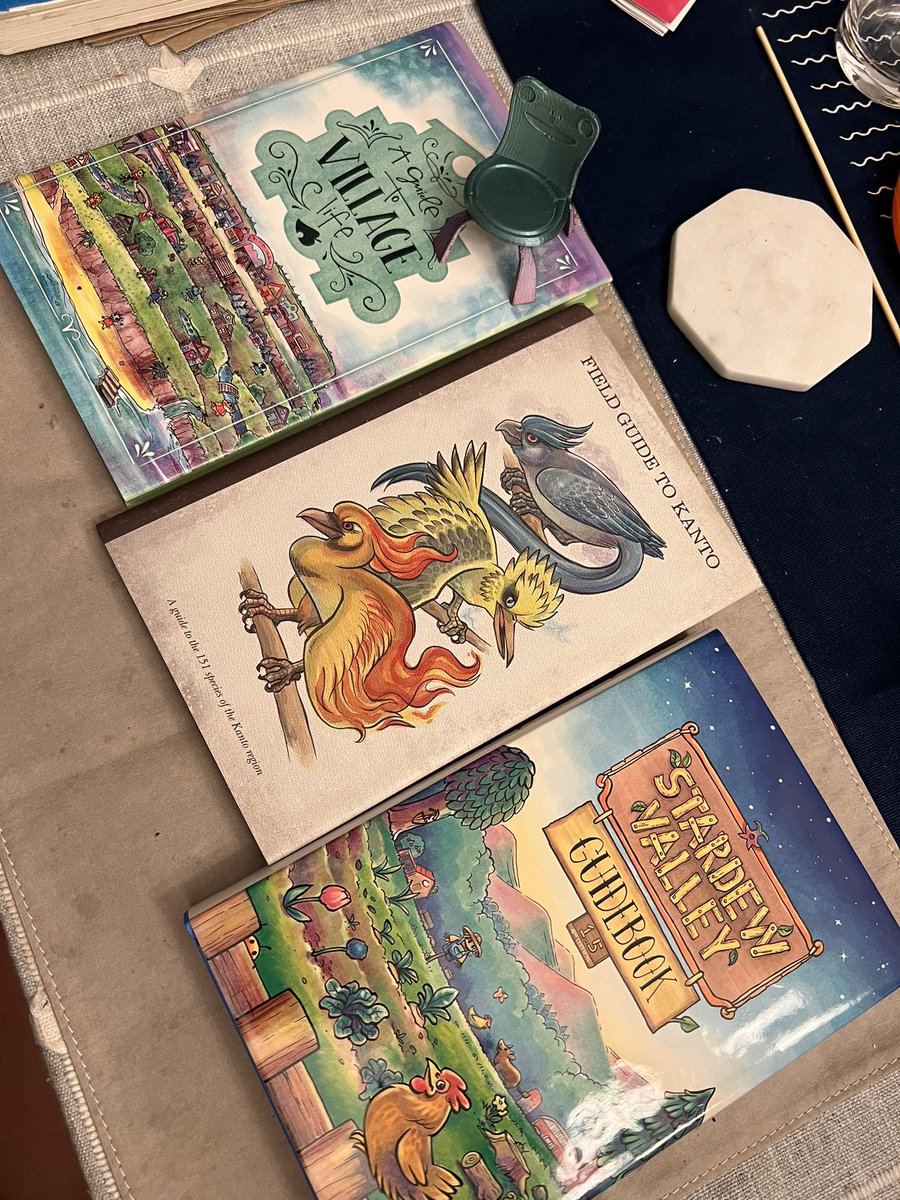 duckyymomo's tweet photo. 💛 My favorite books from @kee_fry @Fangamer gifted by my husband and friends! 🥰 Just missing a copy of Banquet of the Wild 🥹 https://t.co/fVzi7HvxYX