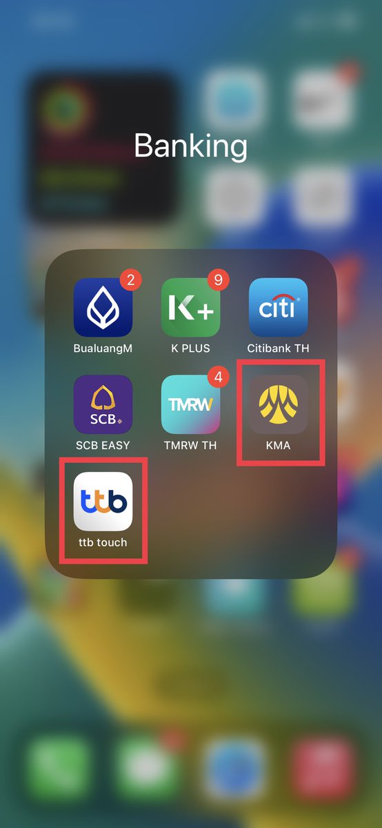 kerncle's tweet image. สรุป #iOS16 ใช้แอพธนาคารได้ส่วนใหญ่นะครับ ผมลองทั้งหมด 7  app ธนาคาร 

ตอนนี้มีที่เข้าใช้งานไม่ได้ 2 app คือ
❌KMA
❌ttb touch 

#WWDC22