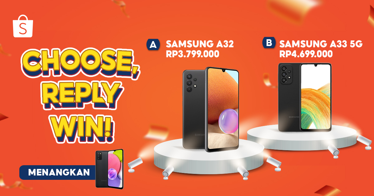 ✨ GIVEAWAY SAMSUNG SMARTPHONE ✨ 

Sobat Shopee! Yang mau dapetin Samsung A03s senilai 2 JUTA, ikuti caranya ya:

1. FOLLOW <a href="/ShopeeID/">Shopee Indonesia</a>
2. RT &amp; LIKE tweet ini
3. REPLY pilihan kamu pakai #SmartphoneGratisDariShopee SEBANYAK-BANYAKNYA

Good luck! 😉