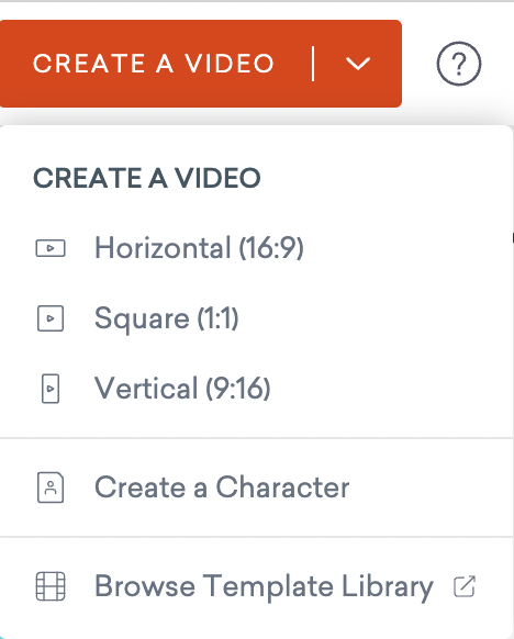 VYONDでは簡単に画面の表示サイズを変えれます
YouTube
インスタグラム（正方形、縦長）
を選んでクリックするだけ