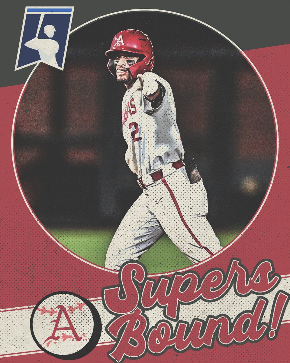 SEC's tweet photo. 🐗 𝑺𝑼𝑷𝑬𝑹𝑺 𝑩𝑶𝑼𝑵𝑫!

@RazorbackBSB knocks off No. 7 Oklahoma State to win the Stillwater Regional and advance!

#SECBSB x #RoadToOmaha https://t.co/NhQHA50oa7