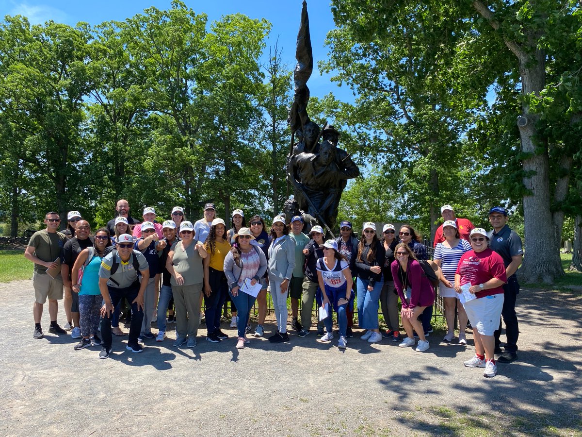 D6leadership's tweet photo. Day 1: Adapt. Innovate. Overcome. The power of these three words hits a little differently when you're standing firmly on the #Gettysburg battlefield! #D62022 #leadership @CNUSD @mccauslj https://t.co/cfQqeOJg7o