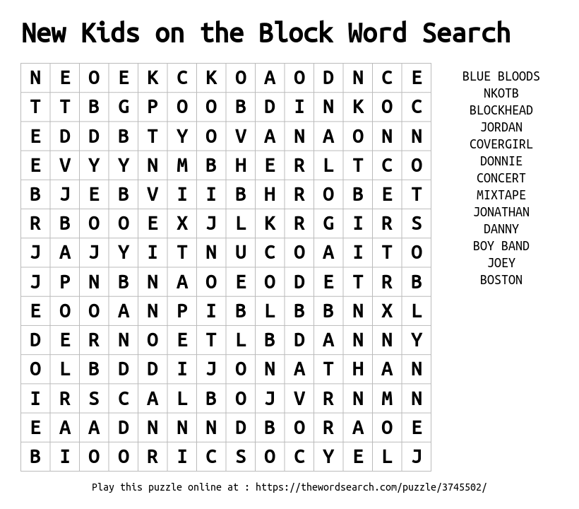 ByNkotb's tweet photo. Take a fun #NKOTB break with this word search! Play online here and see how quickly you can find the words. https://t.co/mGNX5smNKh https://t.co/Vt3NdaFamb