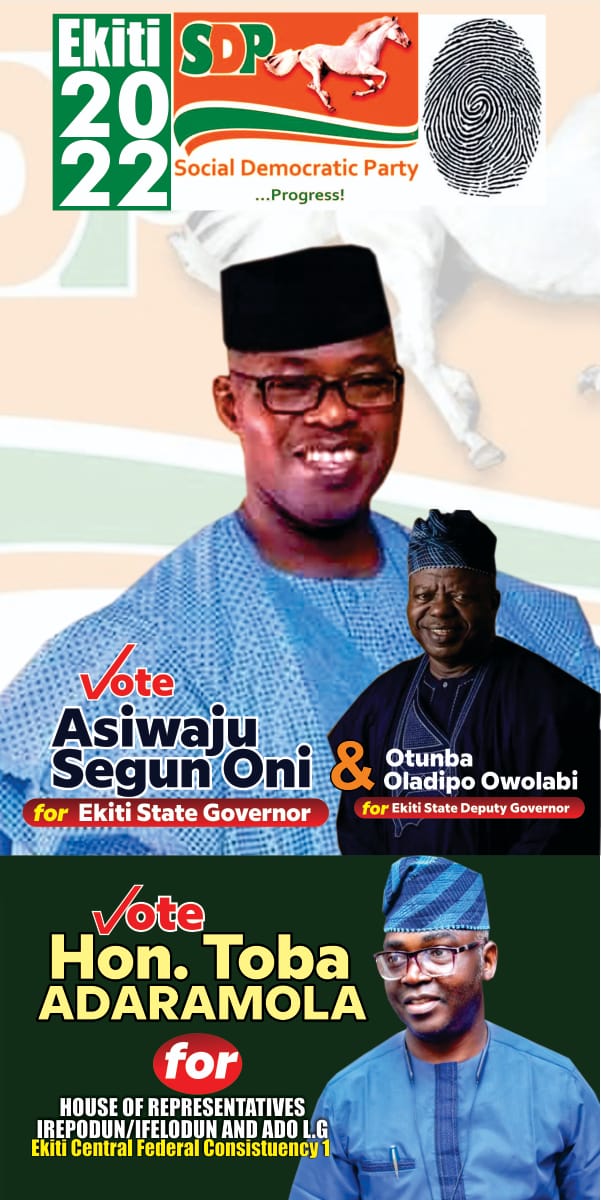 Tobadar4REP's tweet photo. This combination is poised to set Ekiti on the path of PROGRESS...join the trail and lets make history together. The battle for the soul of Ekiti is a collective battle to reclaim our land and our honour and it must be won by collective effort. @EngrSegunOni @AdaramolaToba https://t.co/x2wYvcTeBy