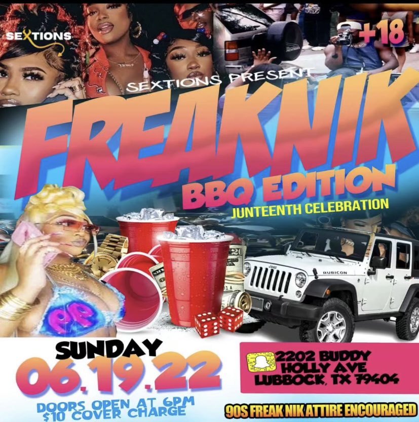 Also latest lineup for Sextions this month. 806 we going crazy all month long 💪🏾