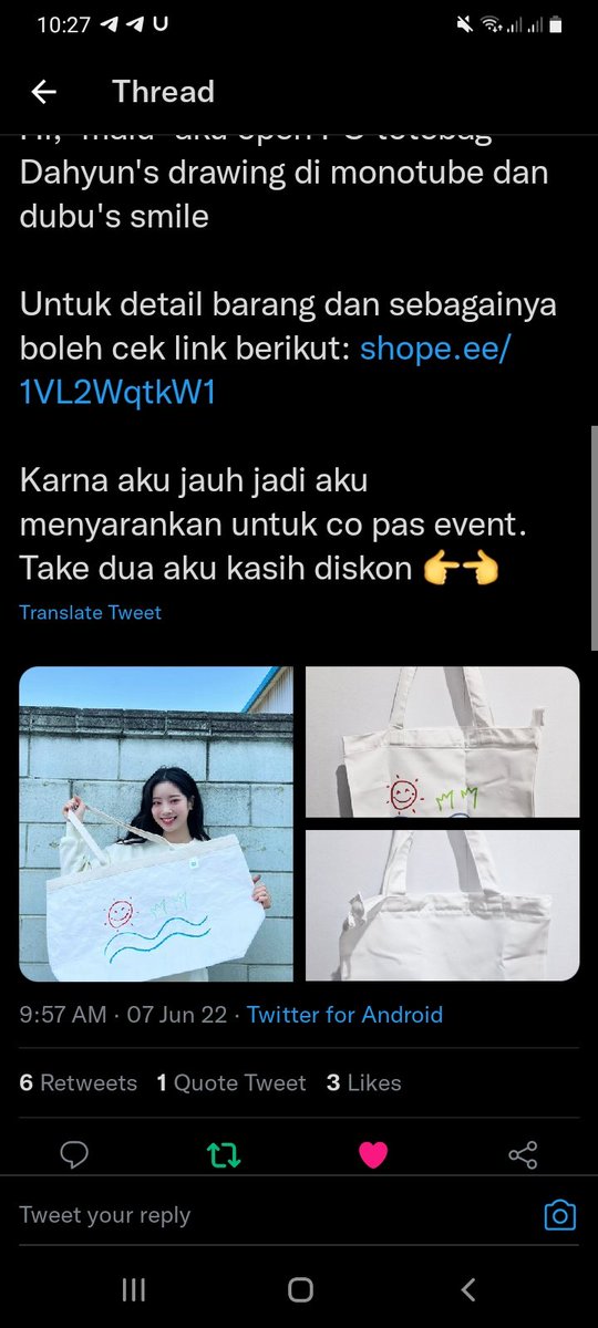 19OO0's tweet photo. @hibonjru Donee. DUBUU SMA TASNYA CKEP BGTTT, tasnya seputih Dubu🤩 https://t.co/kn7VXeuu0V