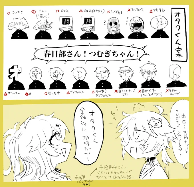 漫画に出す場合のオタクくんのビジュアルを考えてたけどカレーが一番雰囲気壊さなくてよいかもしれん‥‥
#春日部つむぎ 