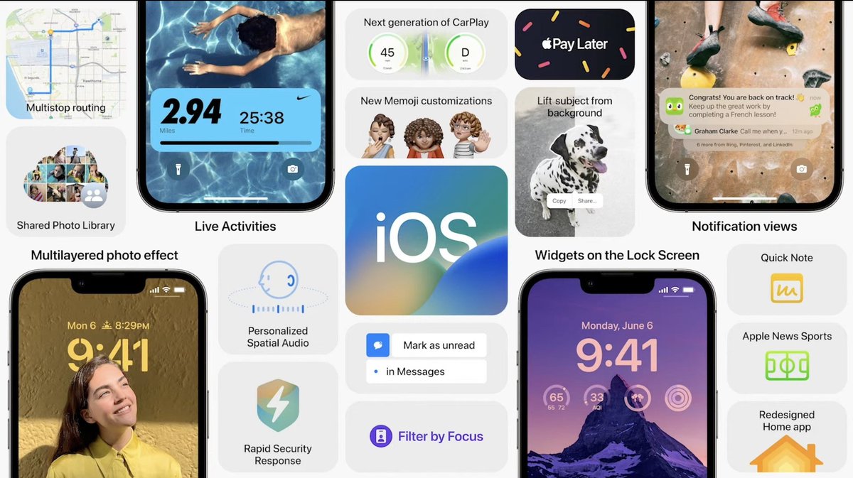 SpikyTech's tweet photo. Apple iOS 16 

#WWDC22 #iOS16
#AppleEvent #ios16 https://t.co/IvI4RwDAVu